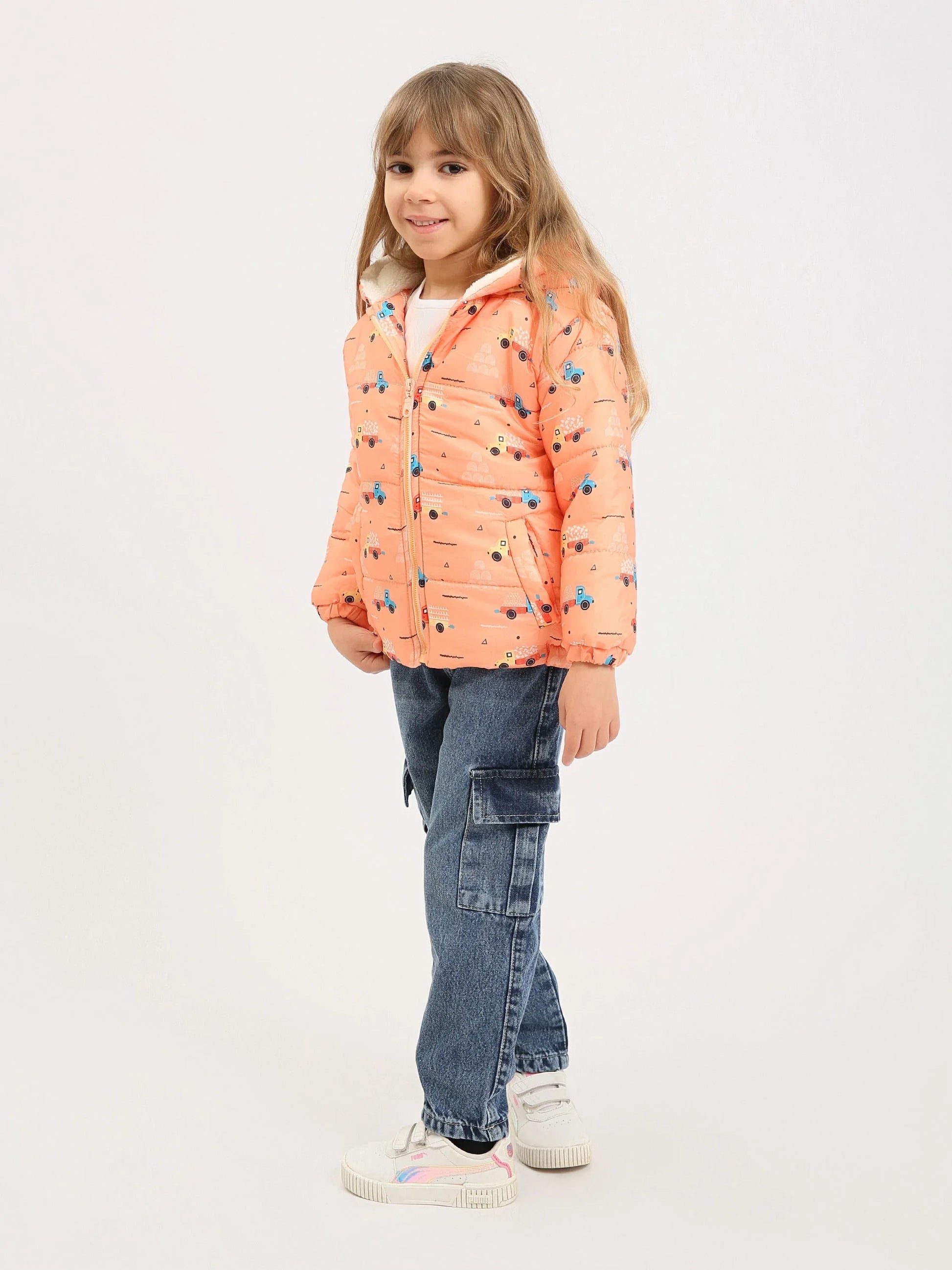 Jean cargo ado fille en denim – coupe droite, poches latérales - JOG25GDBP71449MR1 - Justyol