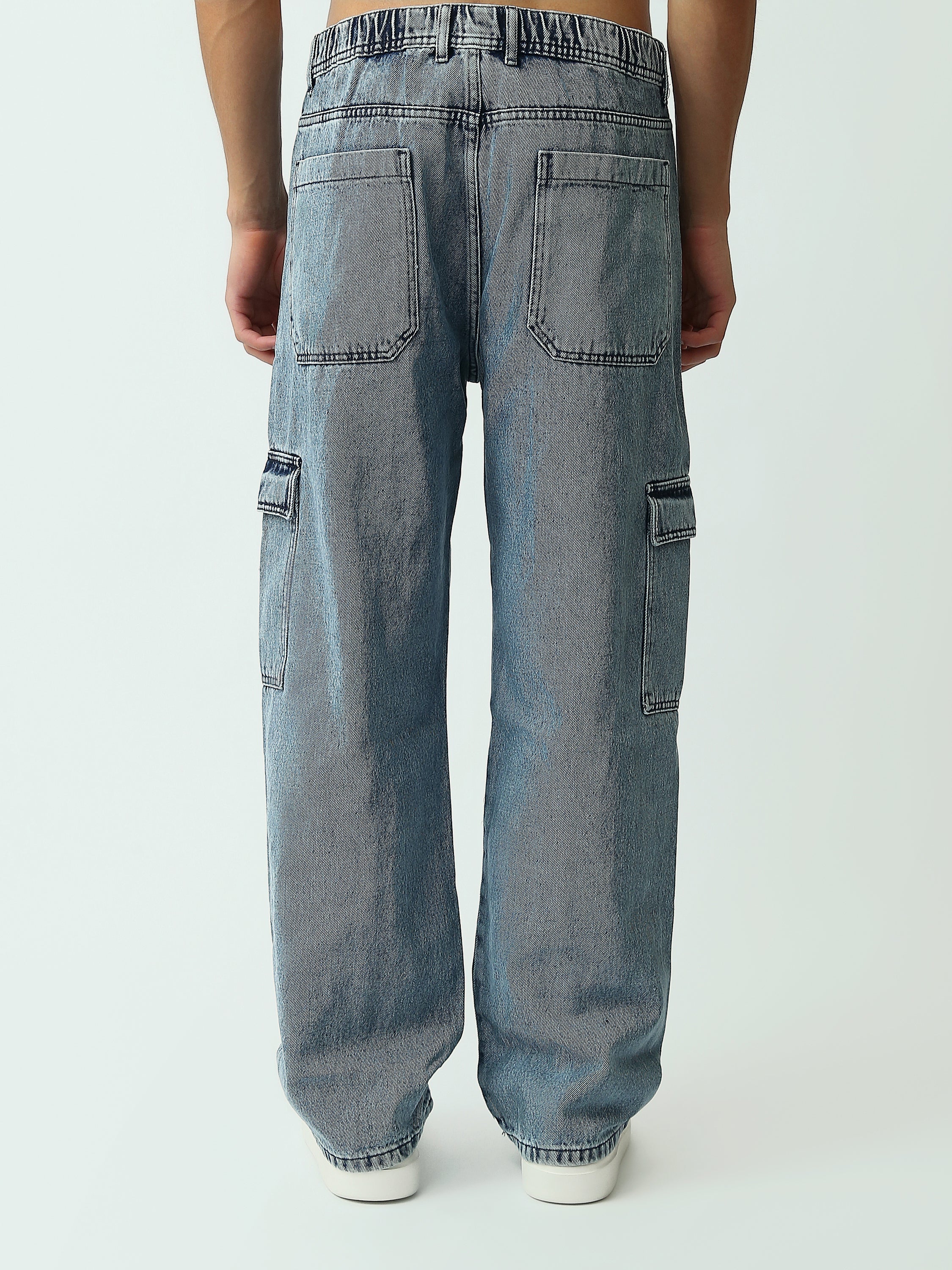 Jean Cargo Homme Coupe Loose avec Poches Latérales - JOG25GDWL24014TM1