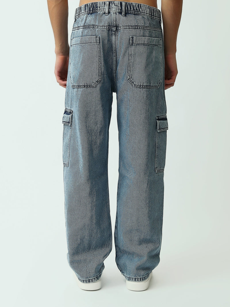 Jean Cargo Homme Coupe Loose avec Poches Latérales - JOG25GDWL24014TM1
