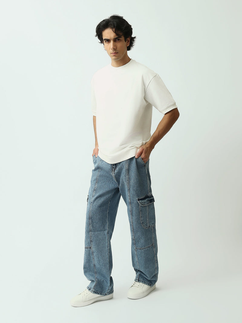 Jean Cargo Homme Coupe Loose avec Poches Latérales - JOG25GDWL24014TM1