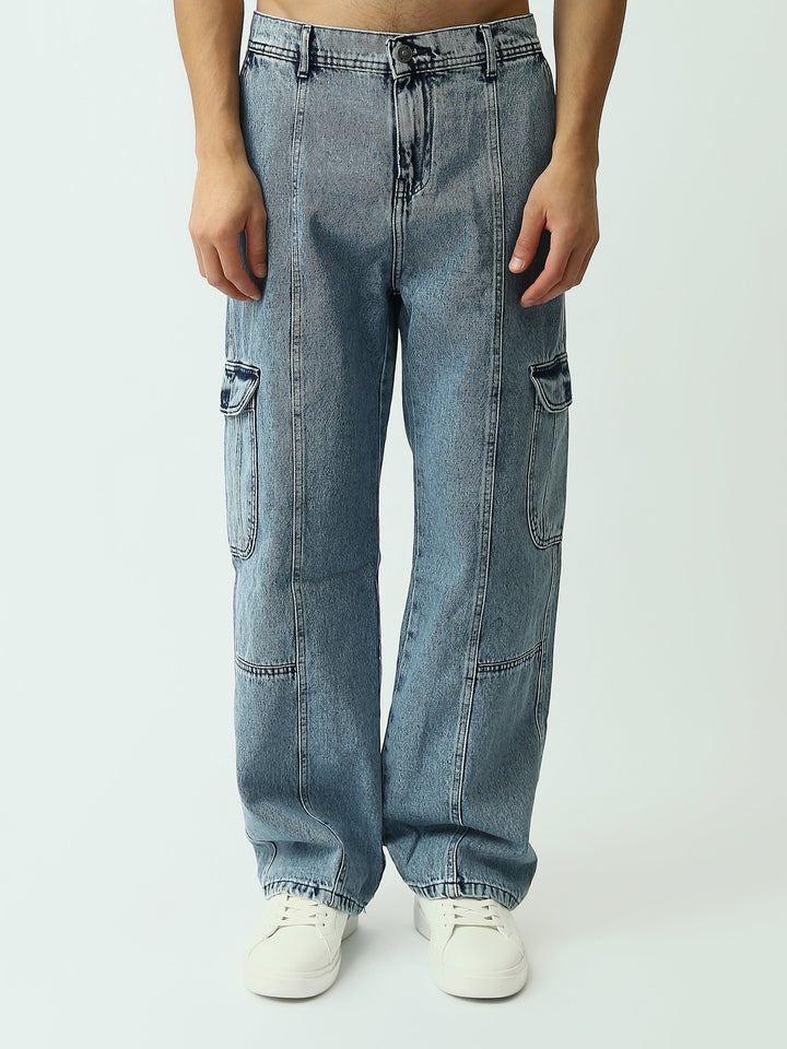 Jean Cargo Homme Coupe Loose avec Poches Latérales - JOG25GDWL24014TM1