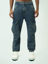 Pantalon jean cargo homme avec poches latérales pratiques et design moderne - JOG25GDWL24276TM1