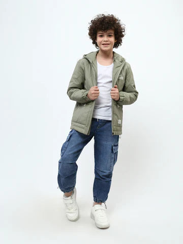 Jogger jean cargo ado garçon bleu – taille élastique, poches - JOG25GDWP76808MJ1