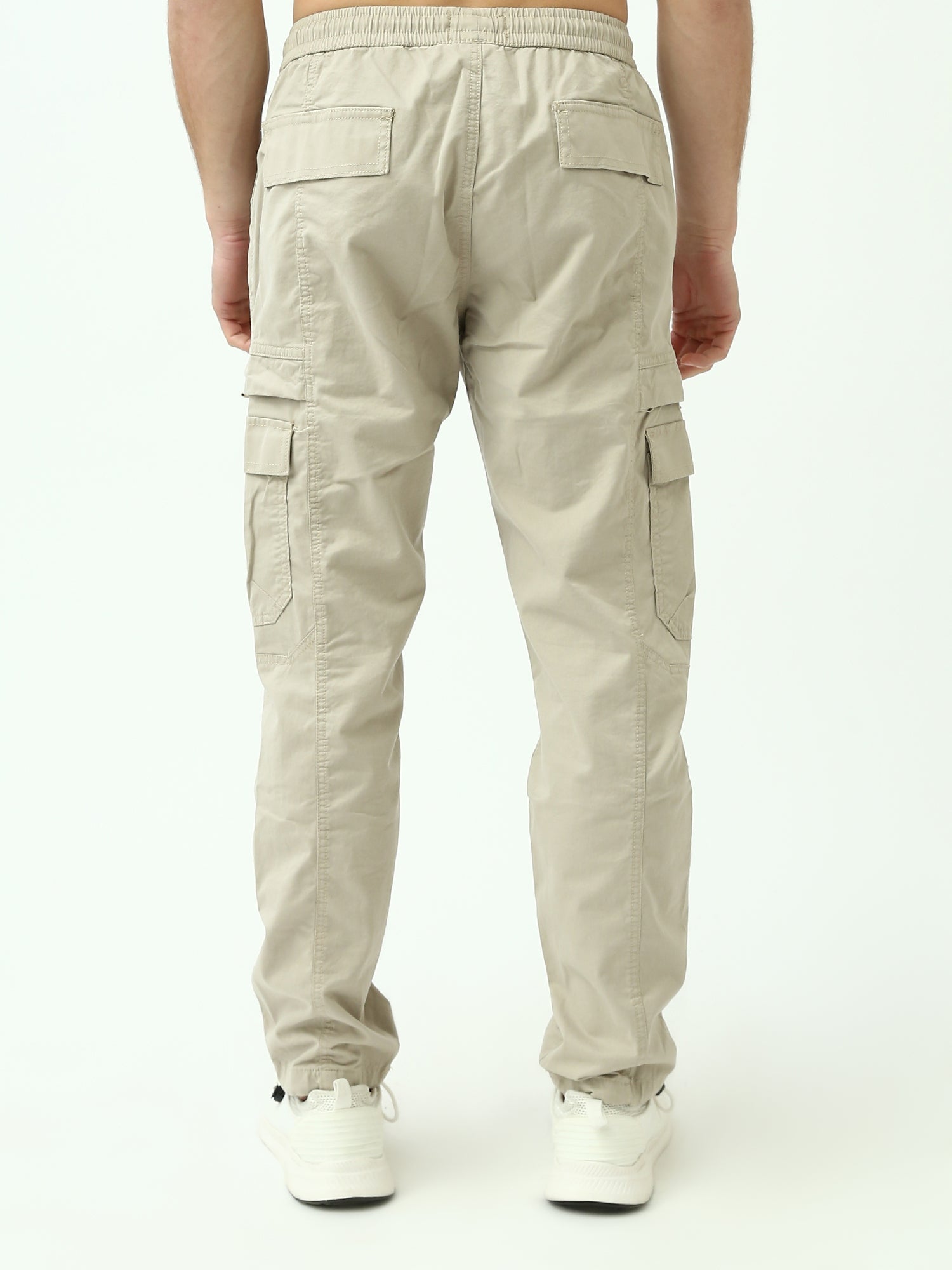 Pantalon jogger homme beige avec taille élastique confortable - JOG25GGBL24609TM1