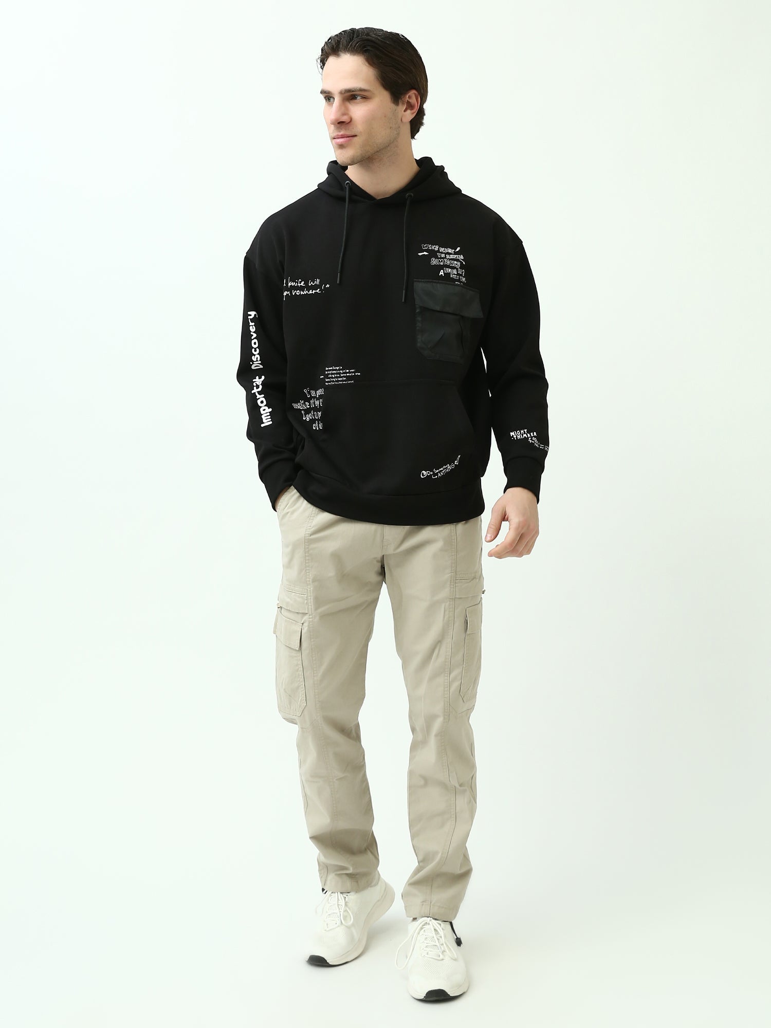 Pantalon jogger homme beige avec taille élastique confortable - JOG25GGBL24609TM1