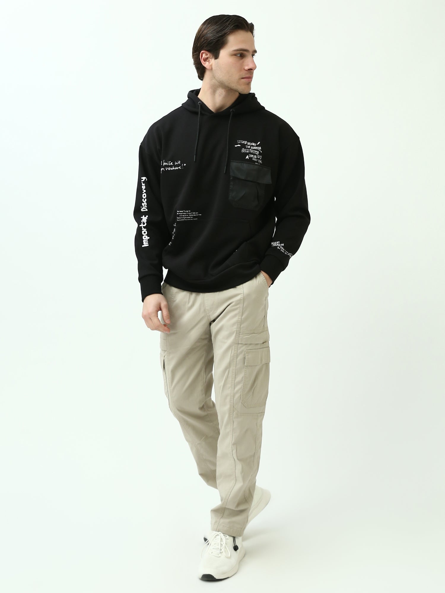 Pantalon jogger homme beige avec taille élastique confortable - JOG25GGBL24609TM1