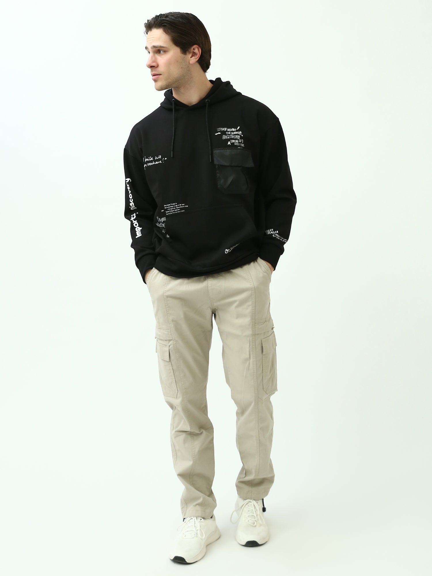 Pantalon jogger homme beige avec taille élastique confortable - JOG25GGBL24609TM1