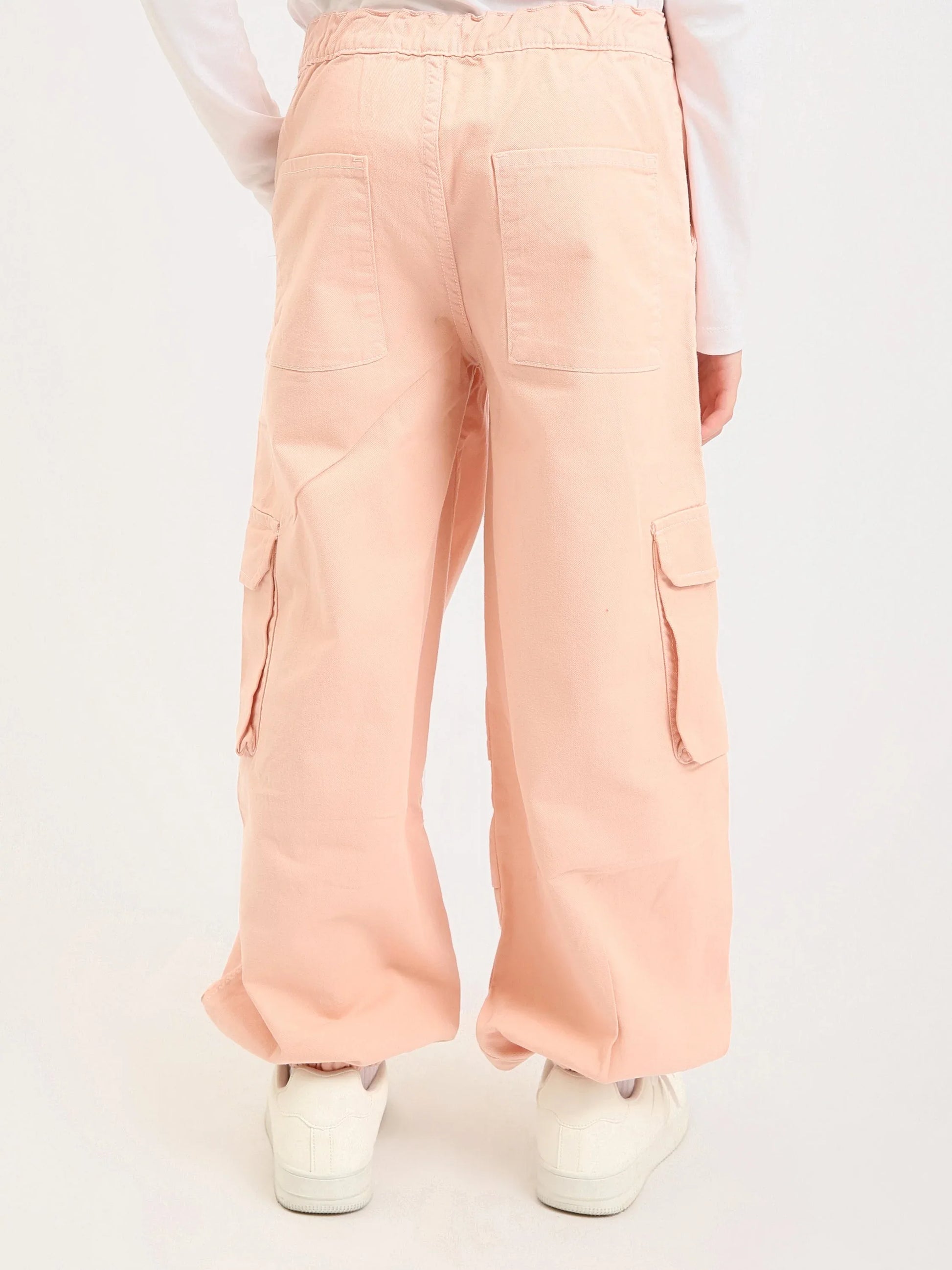 Pantalon cargo jogger ado fille, taille confortable et poches à rabat - JOG25GGBP71443MR1 - Justyol