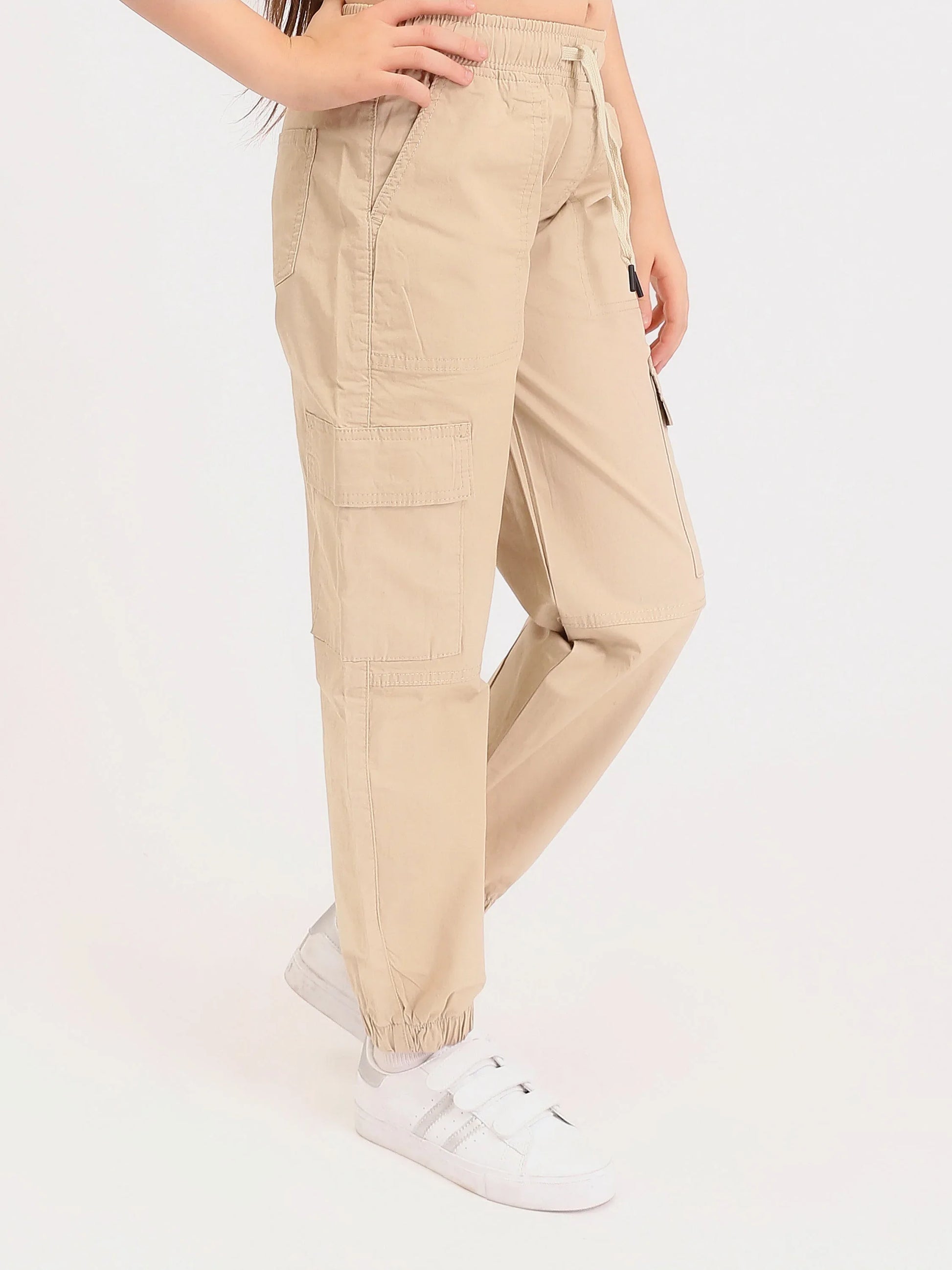 Pantalon cargo jogger ado fille – taille élastique, poches - JOG25GGBP71444MR1 - Justyol