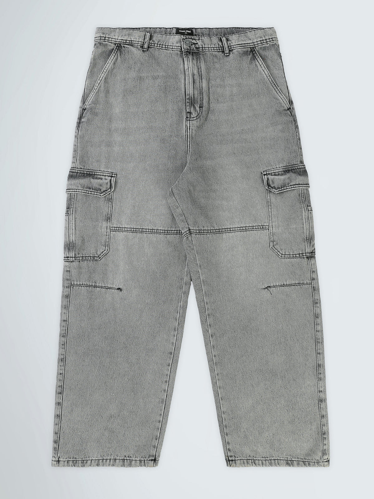 Jean Cargo Homme Gris Délavé à Coupe Baggy – Style Streetwear - JOG26G24000001TM1