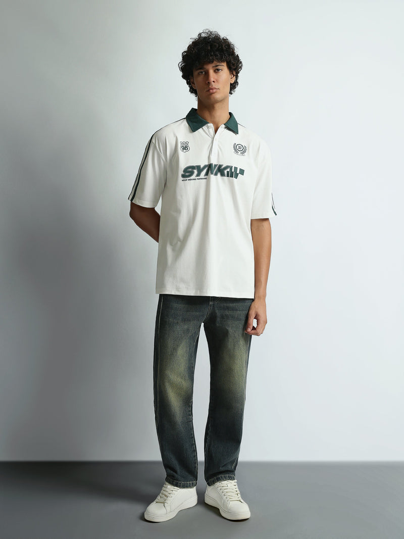 Jean Homme Loose Fit Effet Délavé à Coutures Décoratives - JOG26G24000006TM1