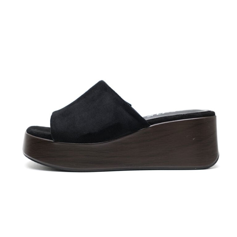 Mules Compensées Femme en Suédine Confort et Style Moderne