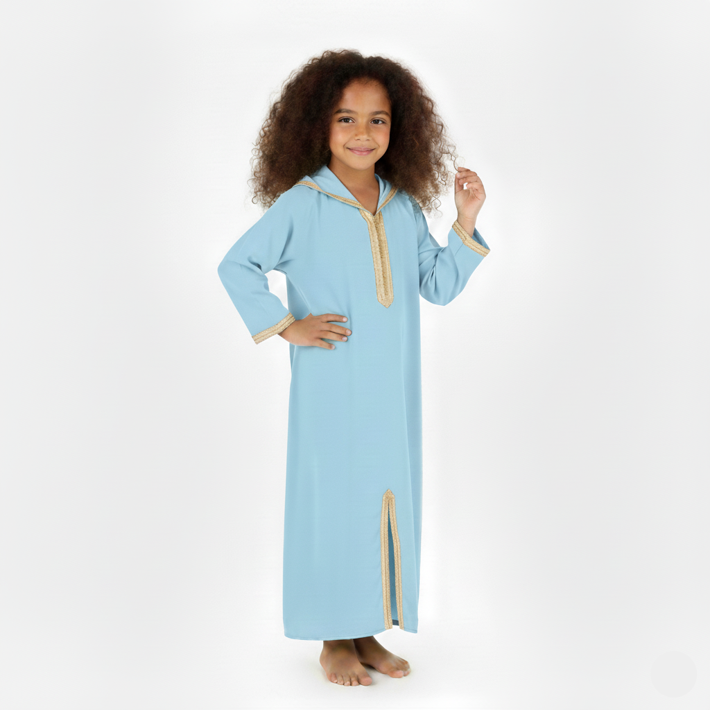 Jellaba Bleu ciel pour fille