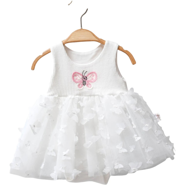 Robe Bébé en Tulle Papillons 3D