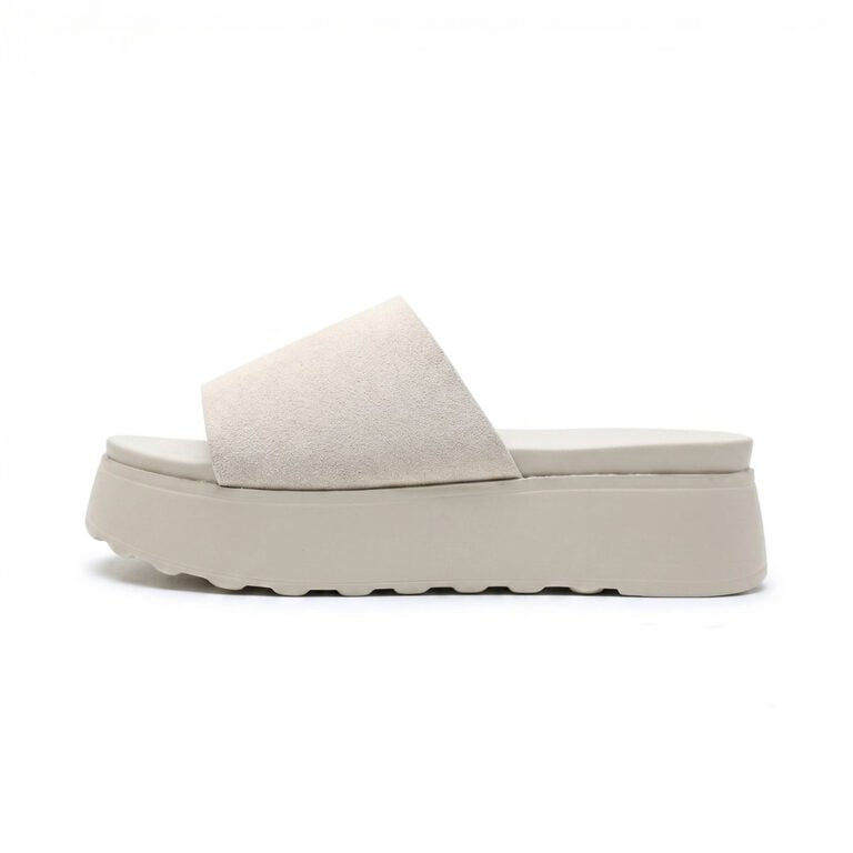 Mules Femme Souples à Plateforme en Suédine Confortables