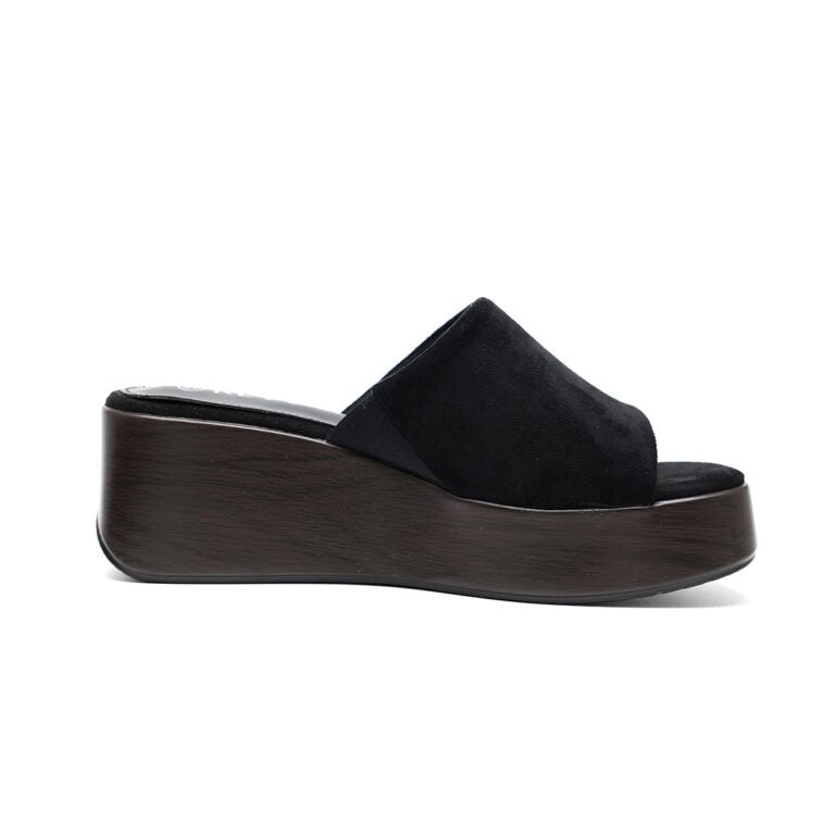 Mules Compensées Femme en Suédine Confort et Style Moderne