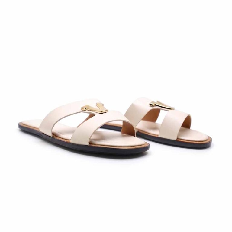 Mules Plates Femme à Double Bride et Détail Métallique Chic