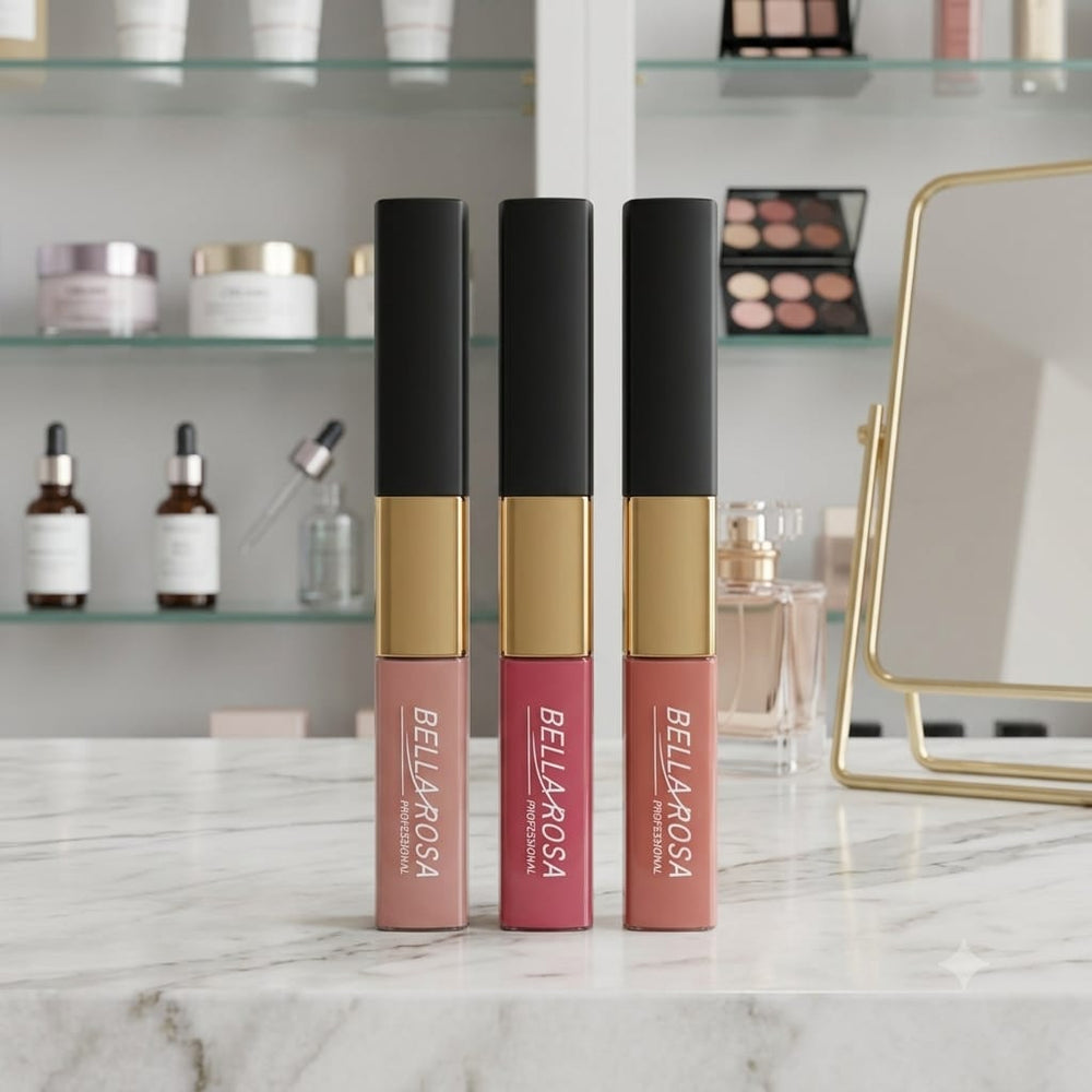 Pack 3 Trio Lèvres Élégance LIQUID LIPSTICK + LIP GLOSS – Double effet : Mat & Brillant - Longue tenue 16+ Couleurs hautement pigmentée