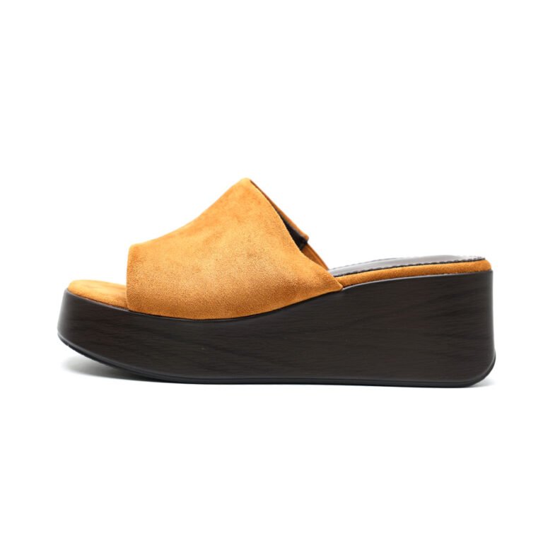 Mules Compensées Femme en Suédine Confort et Style Moderne