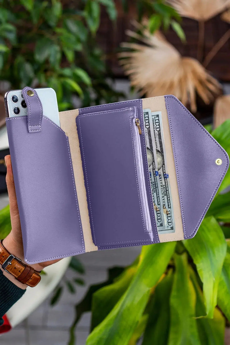 Enveloppe Téléphone et Boîtes de Pièces - Cuir Synthétique, Design Élégant et Pratique