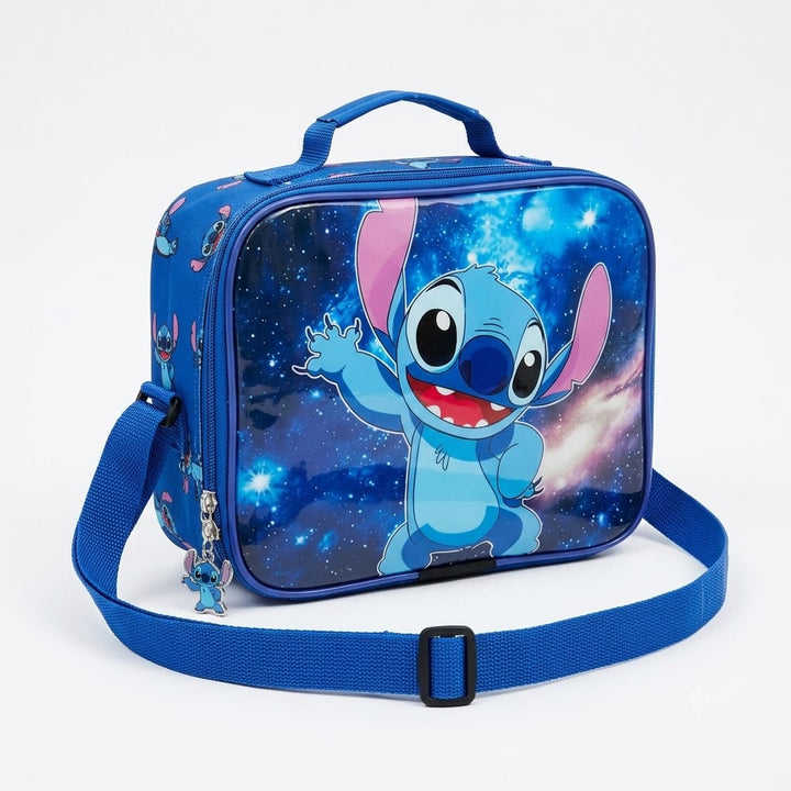 Sac à goûter Bleu - Lunch Bag enfant Stitch bleu avec bandoulière