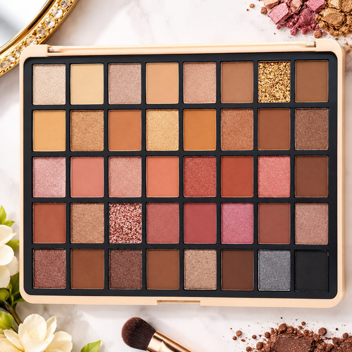 ANYLADY Palette d'Ombres à Paupières Professionnelle - Couleurs Essentielles bien pigmentées