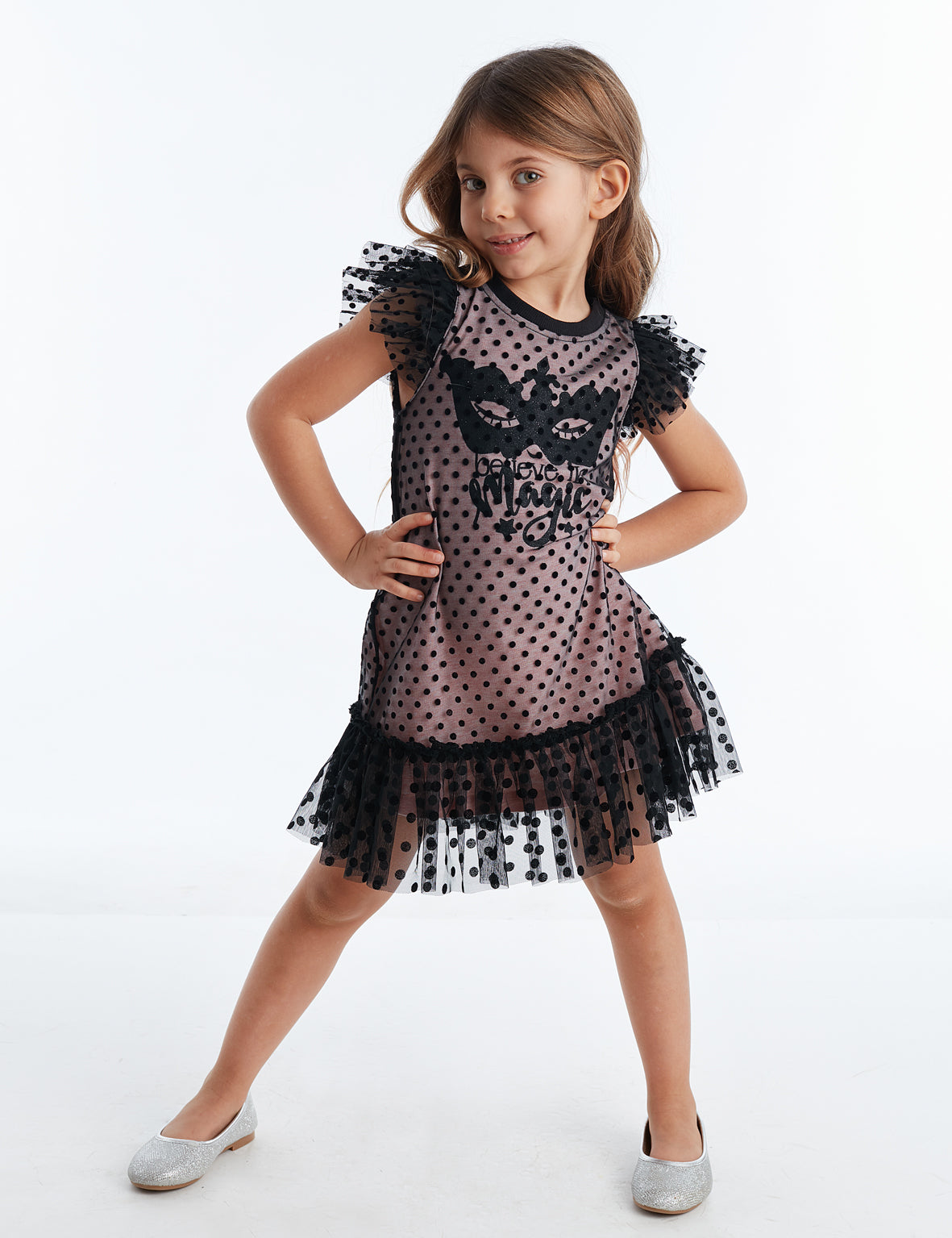 <tc>Robe rose en tulle pour fille "Believe in Magic"</tc>