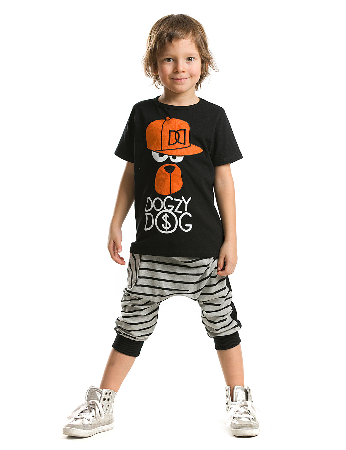 <tc>Ensemble t-shirt et bermuda pour garçon avec motif hip-hop DD</tc>