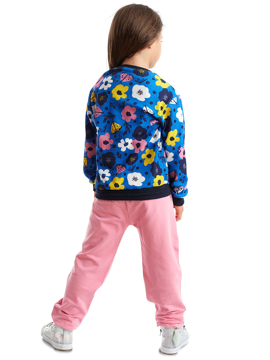 <tc>ensemble de survêtement fille avec motif floral</tc>