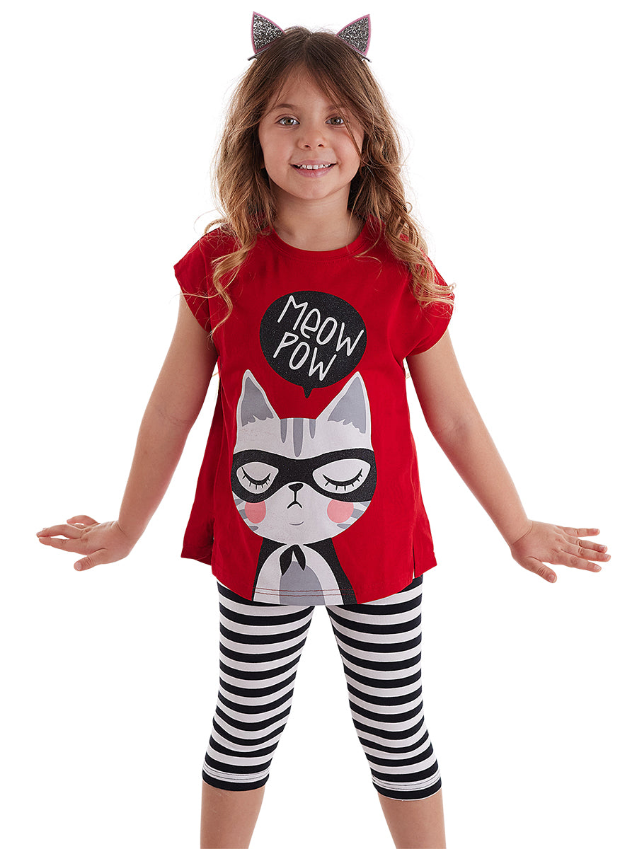 <tc>Ensemble t-shirt et legging fille Meow Pow</tc>