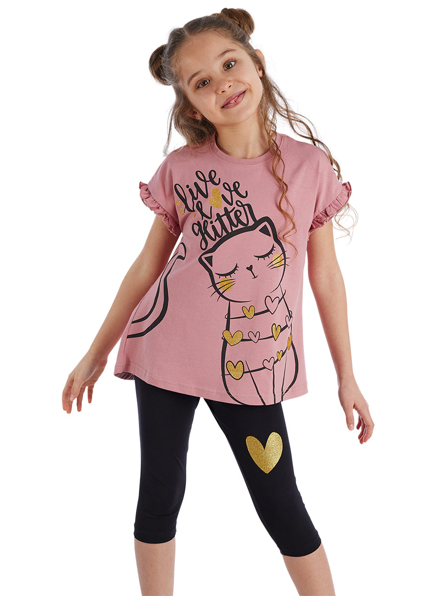 <tc>Ensemble t-shirt et legging fille Love Cat</tc>