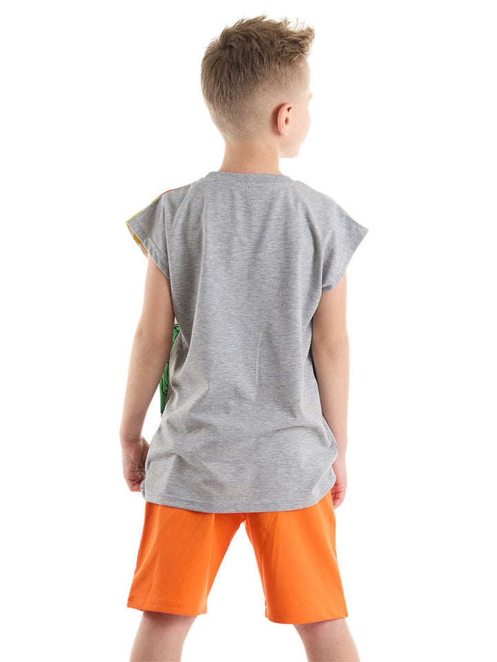 Ensemble Garçon T-Rex Flamme T-Shirt & Short – Look Dynamique & Confort Estival