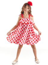 <tc>Robe à volants à pois pour fille.</tc>