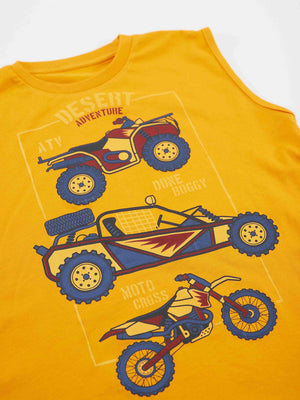 motocross erkek çocuk t-shirt kapri şort takim - Justyol