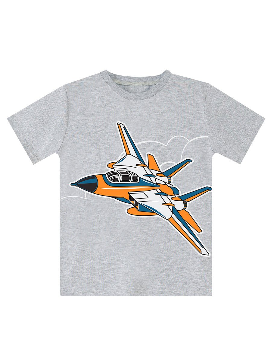 uçak erkek çocuk t-shirt kamuflaj şort takim - Justyol