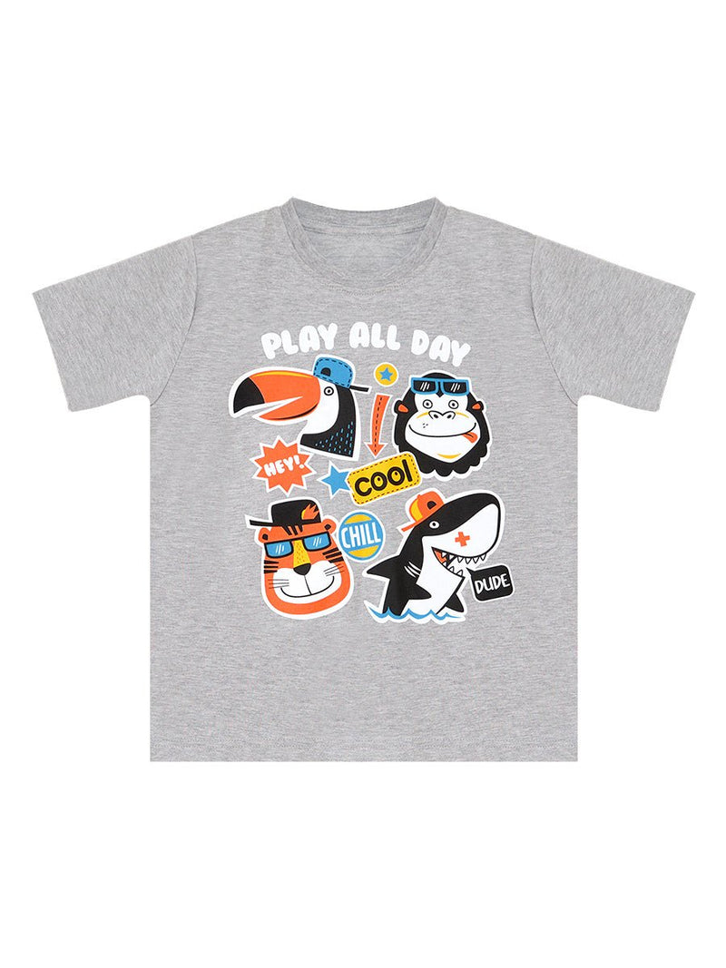 Ensemble T-Shirt et Short Kapri pour Garçon "Cool Animals"