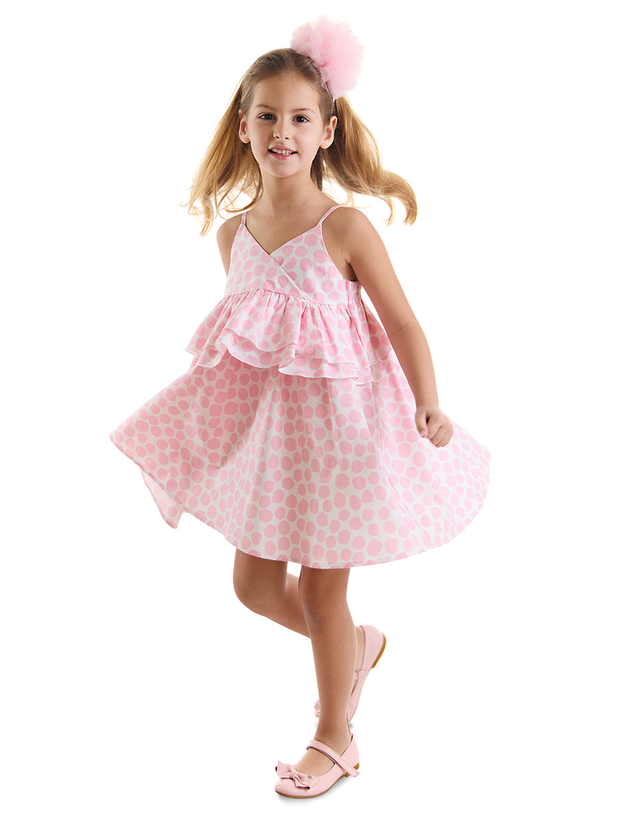 <tc>Robe en popeline à pois pour fille</tc>