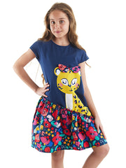 süslü leo kiz çocuk elbise - Justyol
