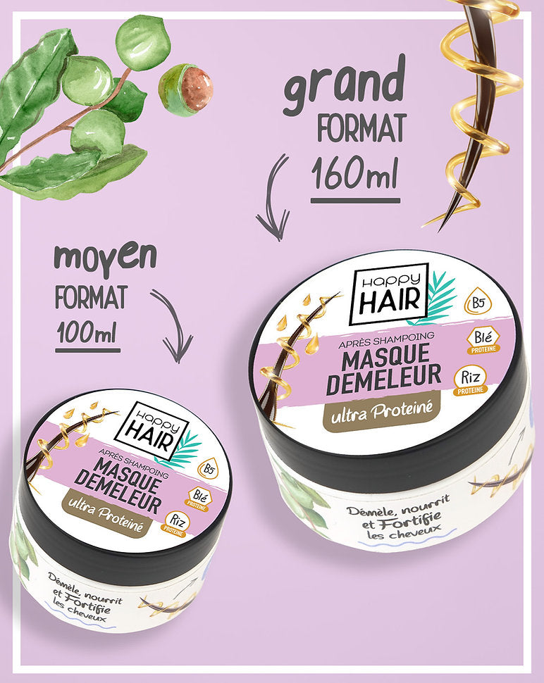 Masque Démêleur Après Shampoing / ULTRA PROTEINÉ Cheveux Sec 160ml | UrbanK URBANK