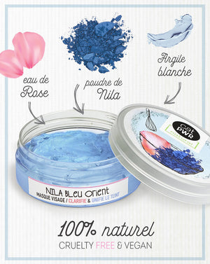 NILA BLEU ORIENT Masque Visage Eclaircissant + Unifie le Teint  | UrbanK URBANK