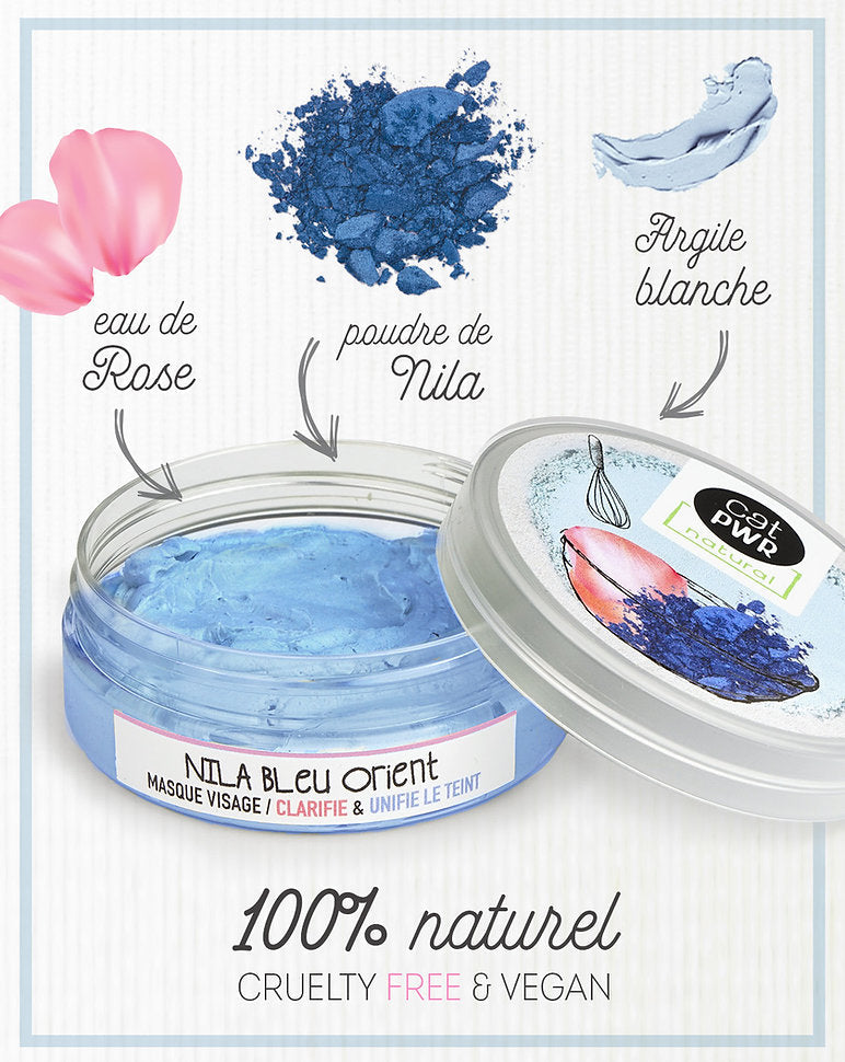 NILA BLEU ORIENT Masque Visage Eclaircissant + Unifie le Teint  | UrbanK URBANK