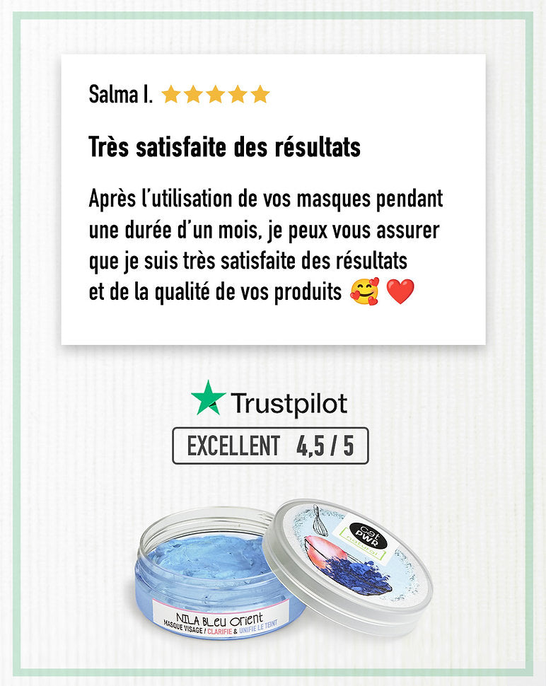 NILA BLEU ORIENT Masque Visage Eclaircissant + Unifie le Teint  | UrbanK URBANK