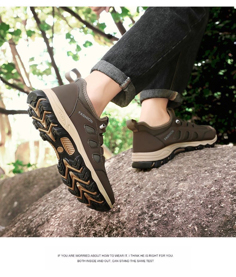 Men Soft Hiking Shoes Summer Breathable Mesh Sneakers Light Black Hike Footwear Walking Shoes Outdoor Shoes Climbing Shoe Male MU Group