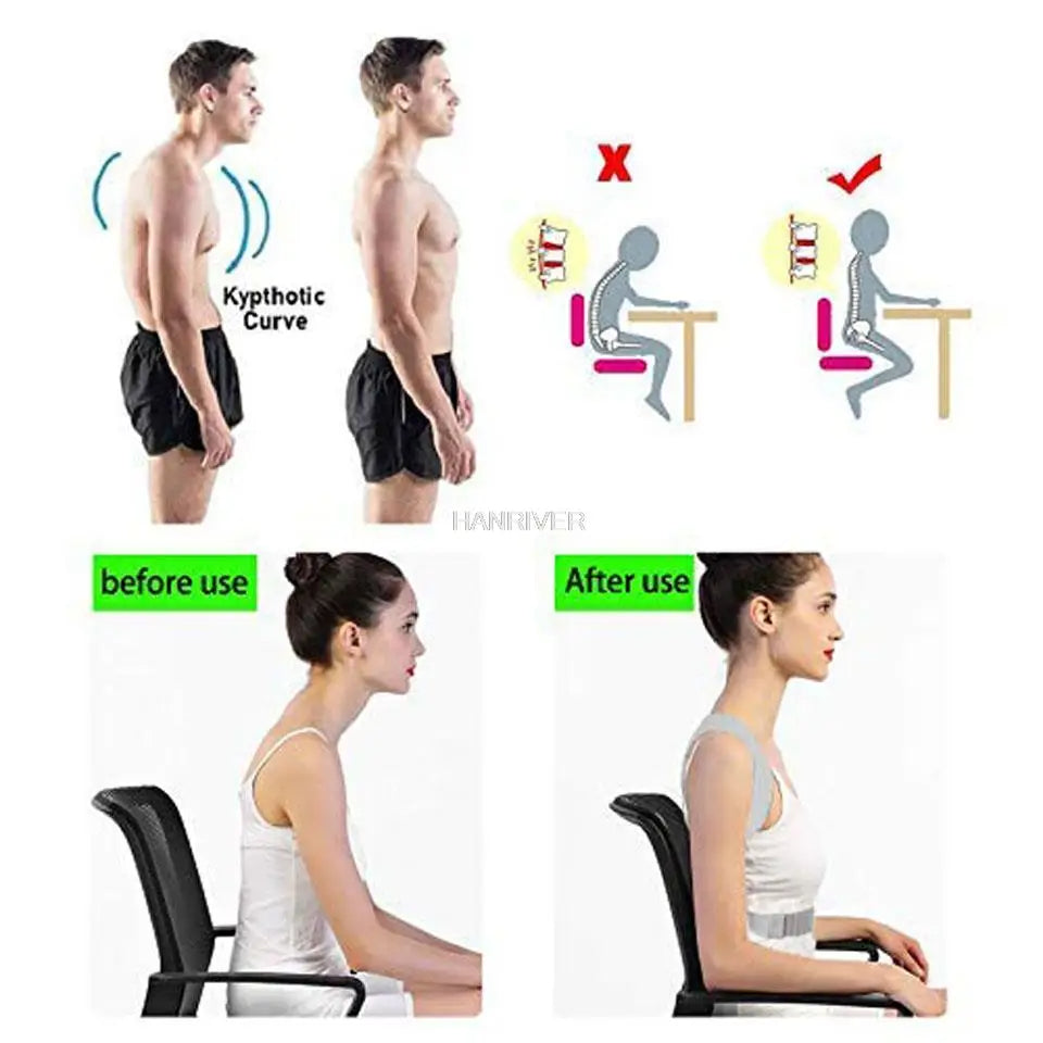 Correcteur de Posture Réglable pour Dos et Épaules