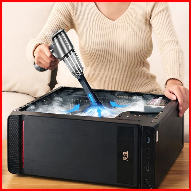 Mini Aspirateur Portable Sans Fil 3 en 1 JB-107 – Aspirateur, Souffleur d’Air et Pompe Rechargeable USB