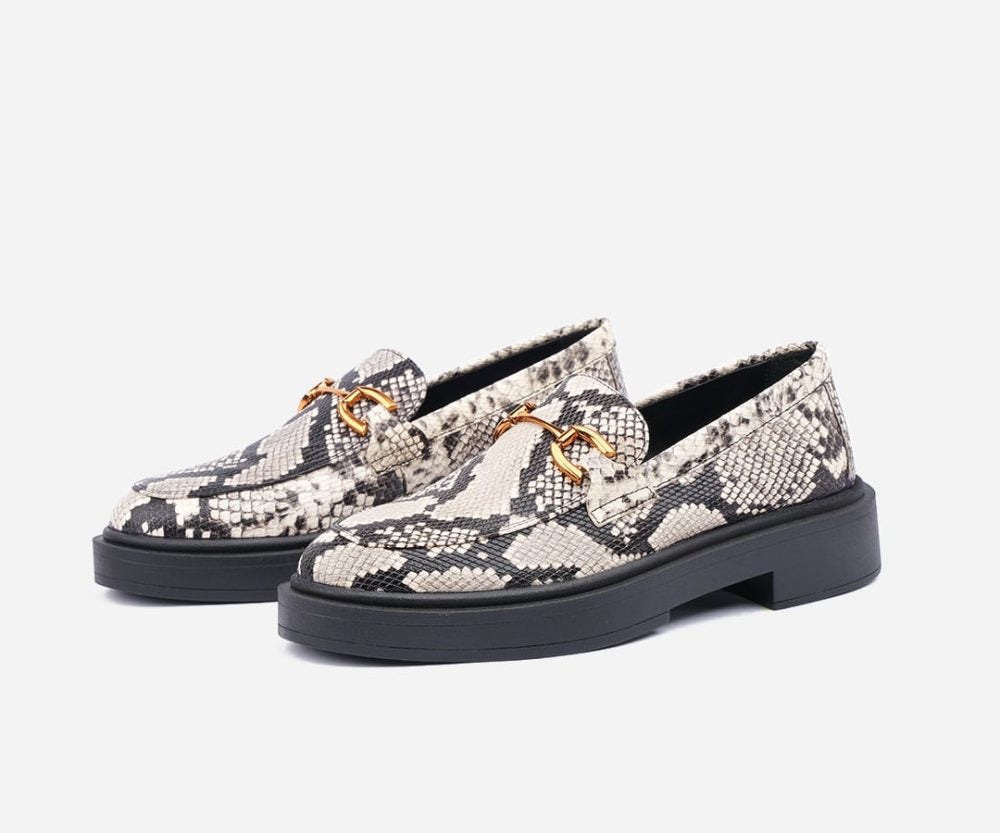 Mocassins effet serpent à semelle épaisse – op200