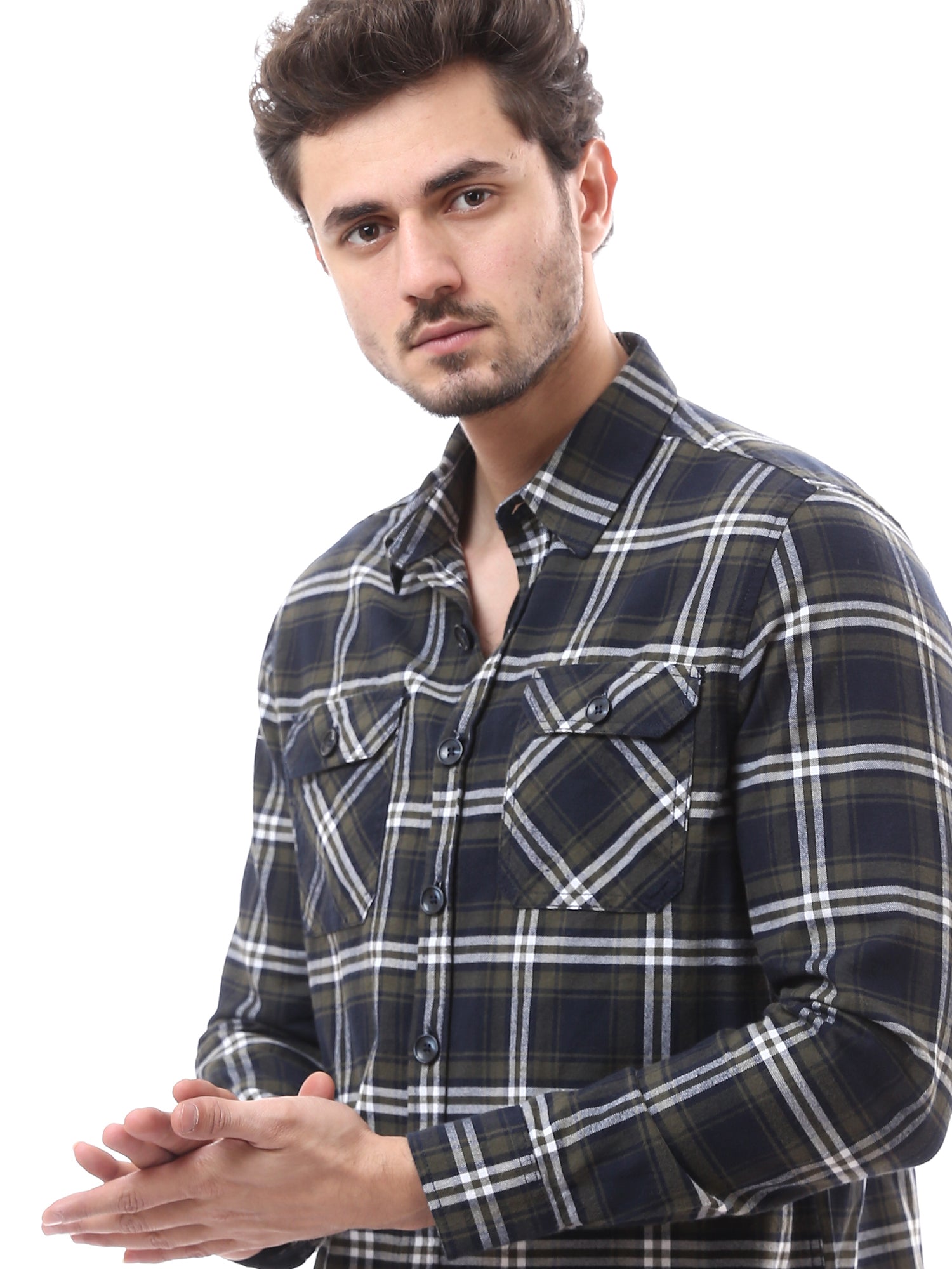 Chemise homme à carreaux classique et élégante, coupe oversize – OSH23ACCR19789TM1