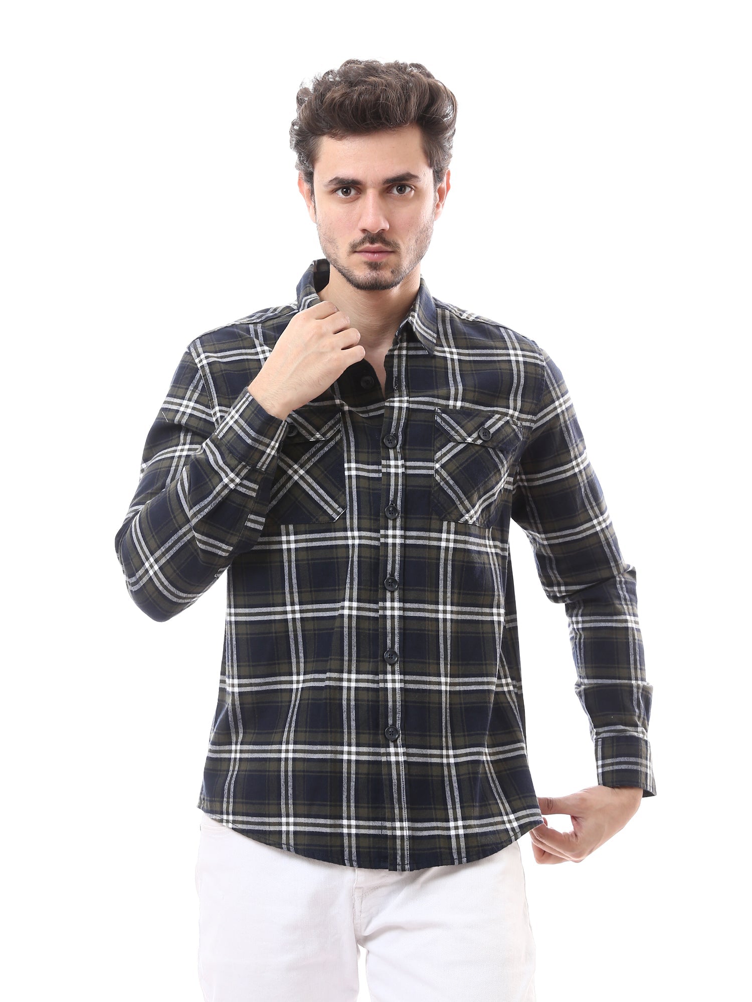 Chemise homme à carreaux classique et élégante, coupe oversize – OSH23ACCR19789TM1