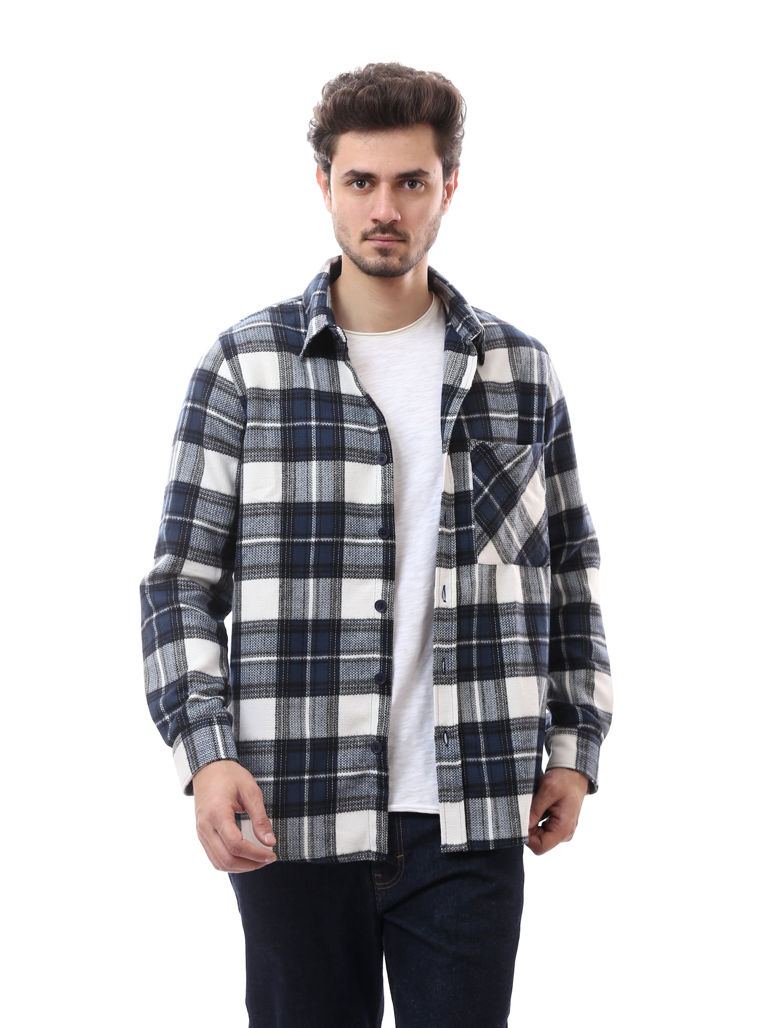 Blazer pour homme à motif carreaux au design moderne - OSH23ACCR19837TM1
