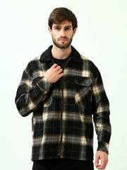 Veste Chemise Homme à Carreaux Zippée avec Col Doublé – OSH23ACCR19844TM1